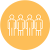 Icon of four people standing together Icon of four people standing together